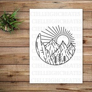 *2 for $20* Sun and Mountains vinyl decal Sticker Handcrafted